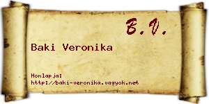 Baki Veronika névjegykártya